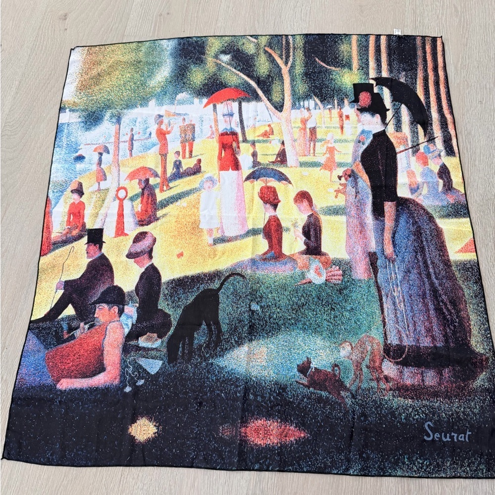 Colorful Vintage Bohemian Art Print Scarf 27,5*27,5 - Picture 2 of 7
